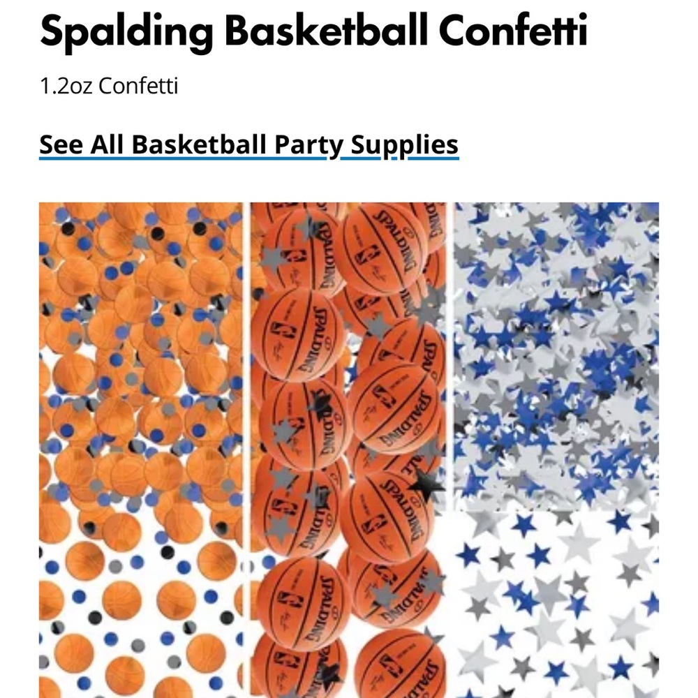 Spalding basketball confetti